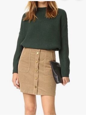 Tory Burch "Lucitano" Corduroy Mini Skirt Beachwood